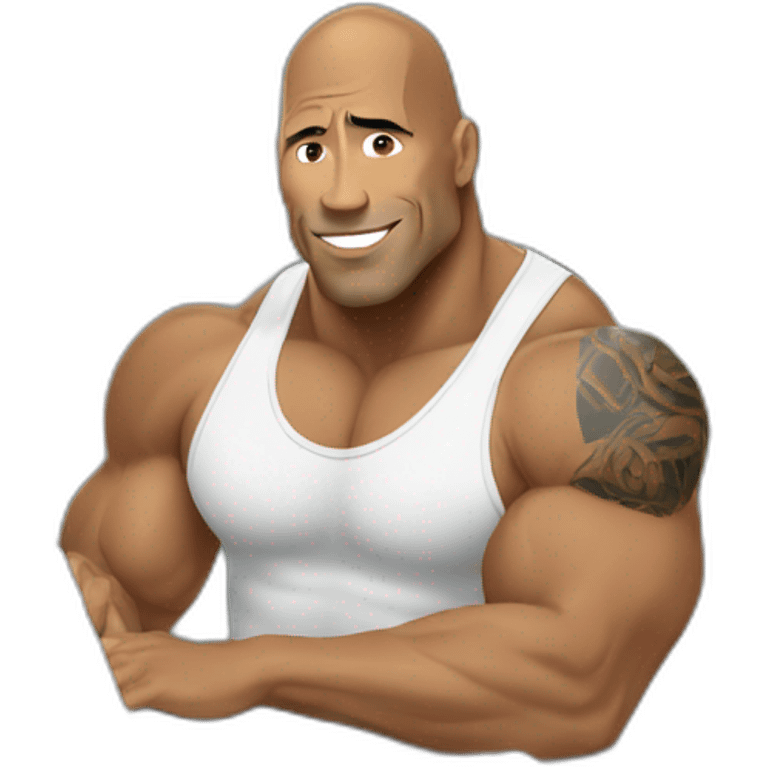 The rock working on laptop  emoji