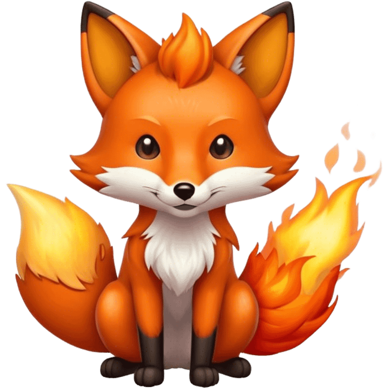 A fox on fire emoji