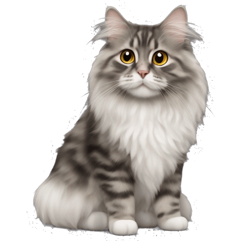 Kurilian bobtail smoky fluffy emoji