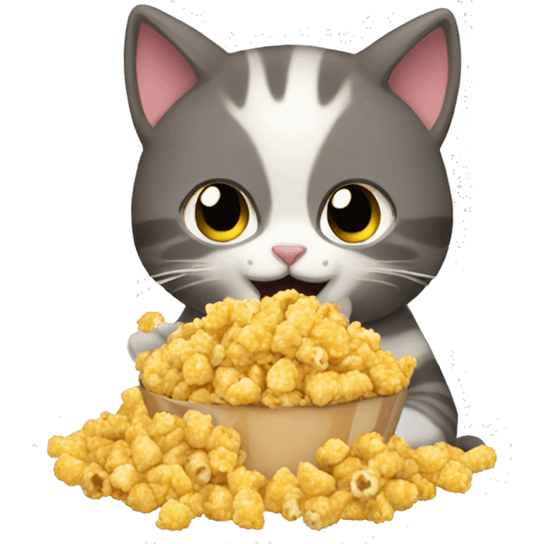 gato comiendo popcorns emoji