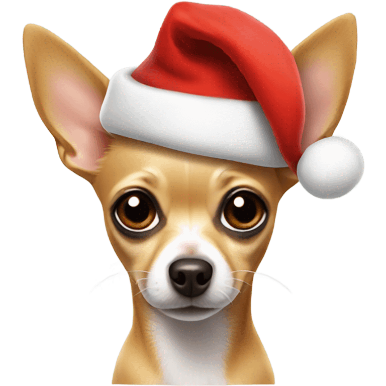 Chihuahua wearing Santa hat emoji