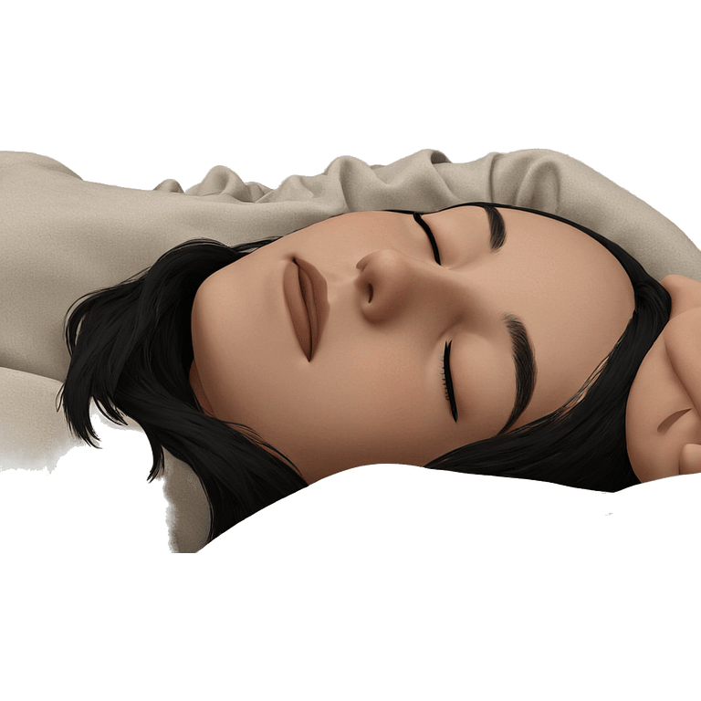 sleeping girl with black hair emoji