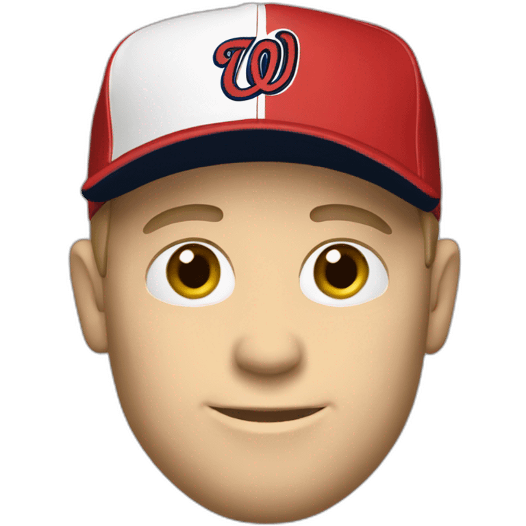 White Man with Washington nationals hat emoji