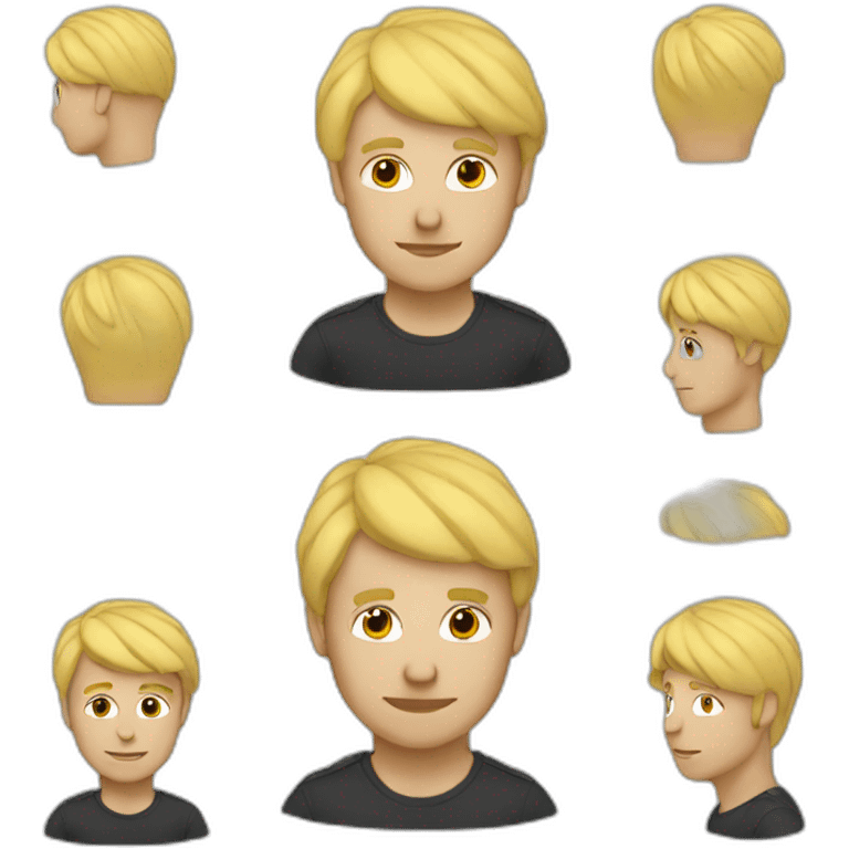 blonde man designer with beanie emoji