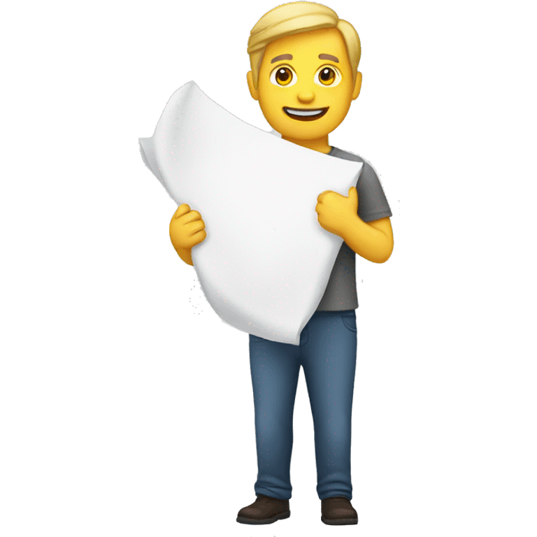 white man holding a sheet emoji