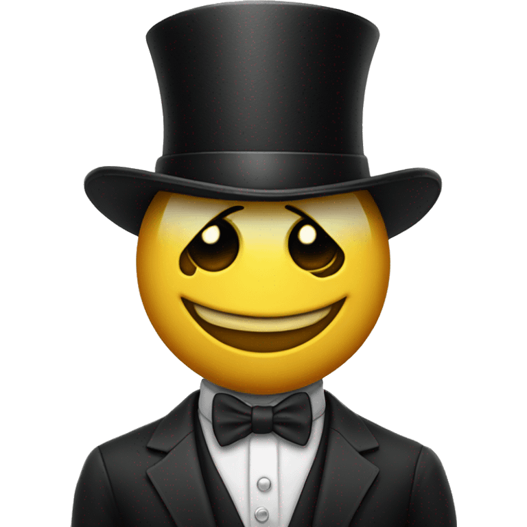 one-eyed character in bowtie with a triangle body, ad tal top hat emoji