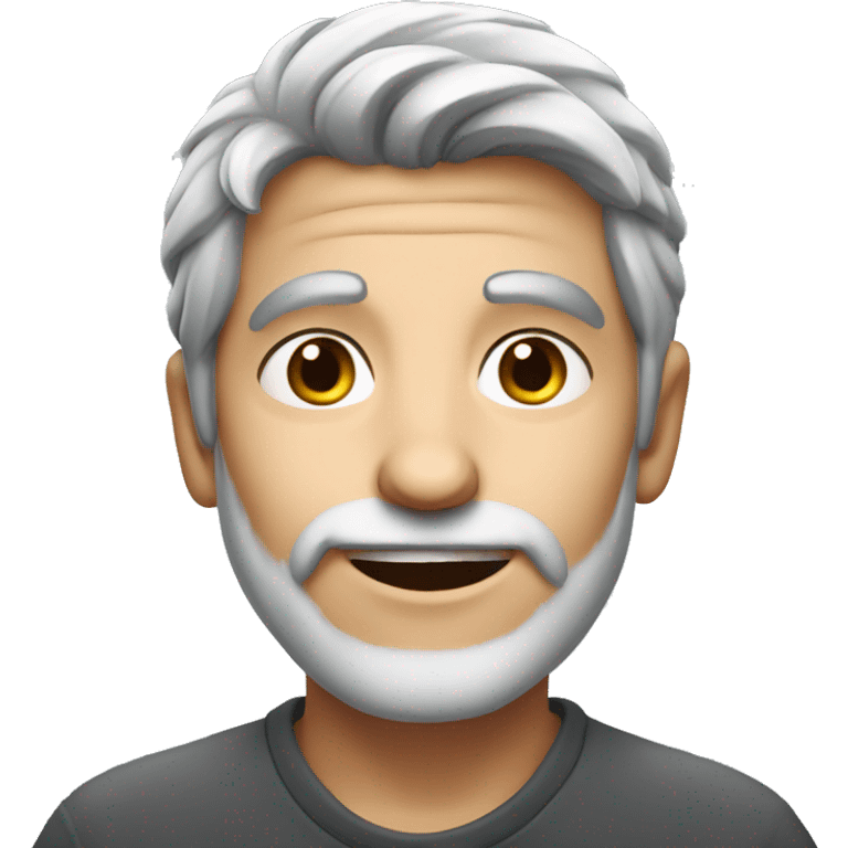 grey haired boy portrait and make the face look younger emoji