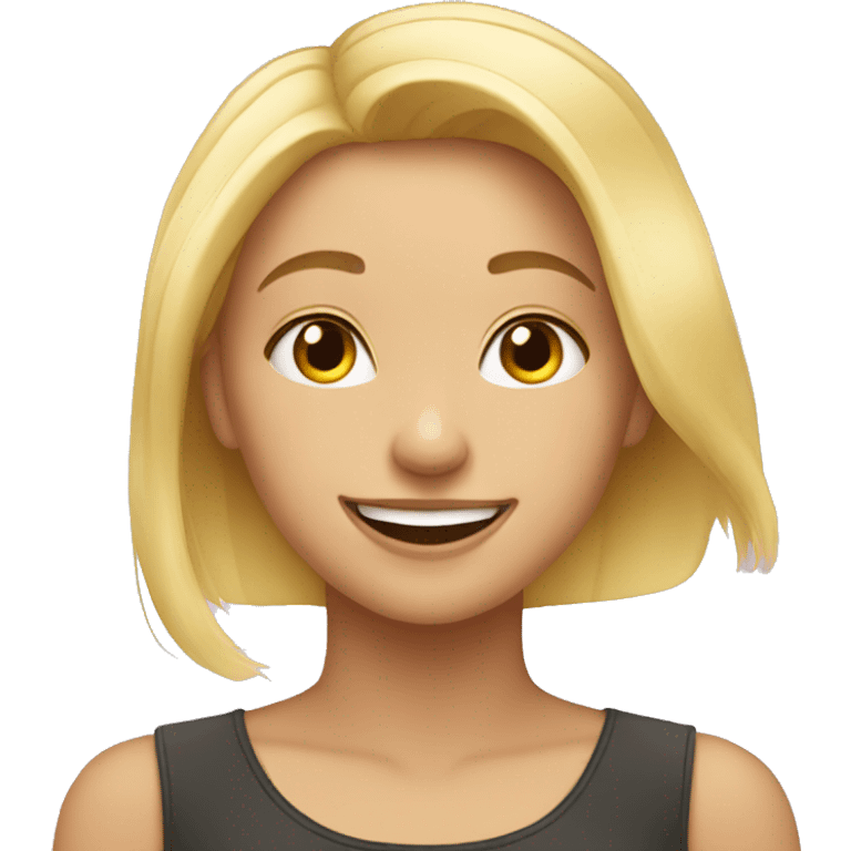 happy blonde girl in love emoji