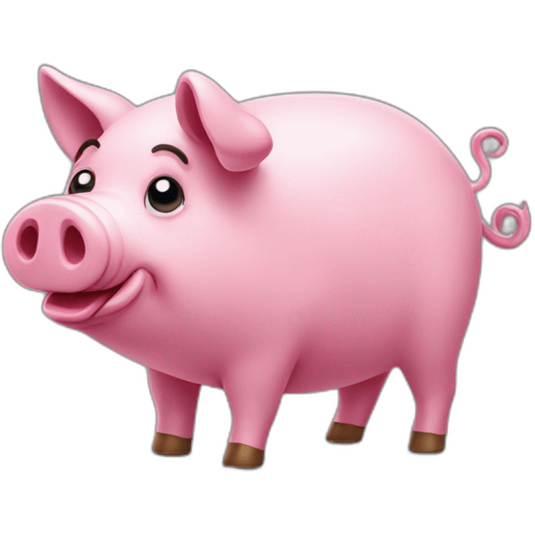 Pink pig bitcoin emoji