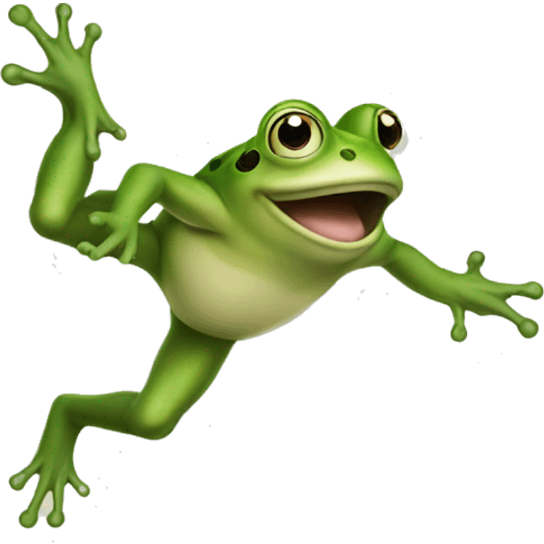 Frog jumping emoji