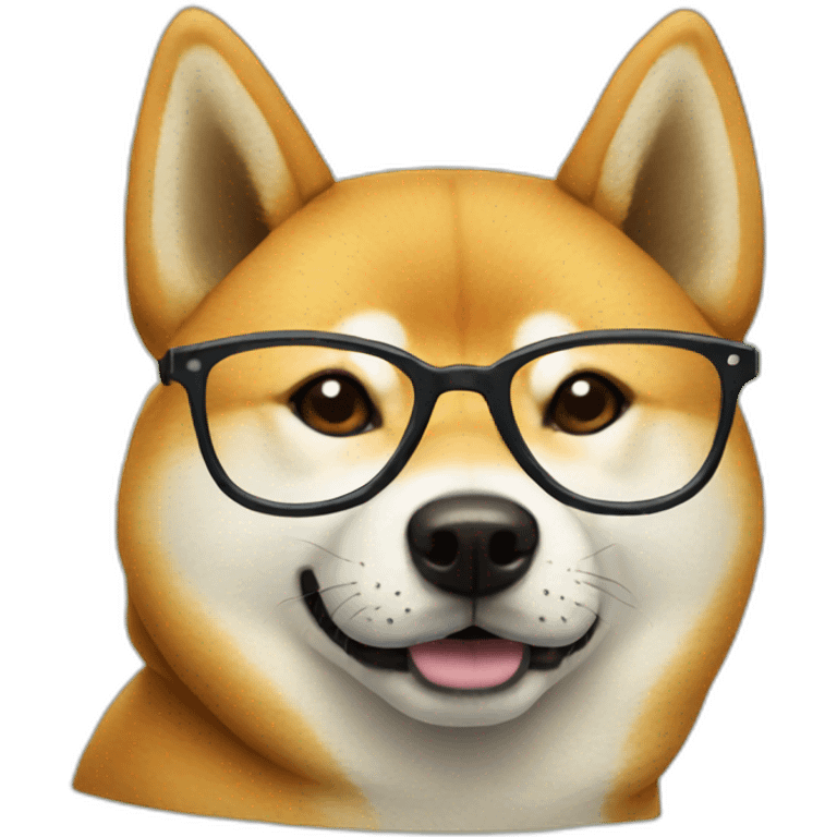 old shiba inu with glasses emoji