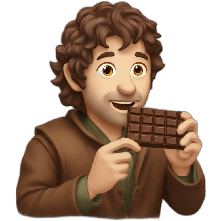 hobbit eating chocolate bar emoji