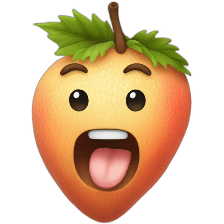 flesh-colored hairy fruit emoji