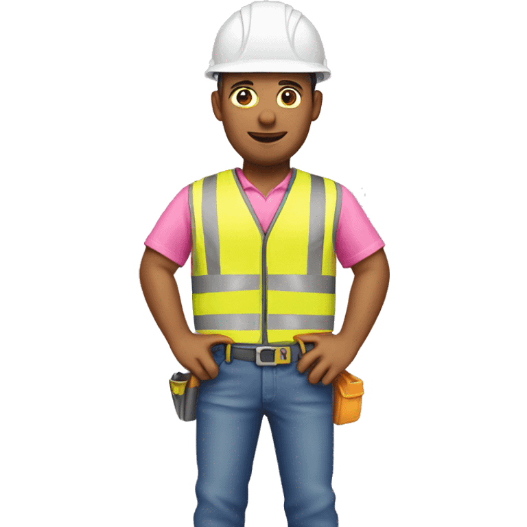 construction man with pink vest emoji