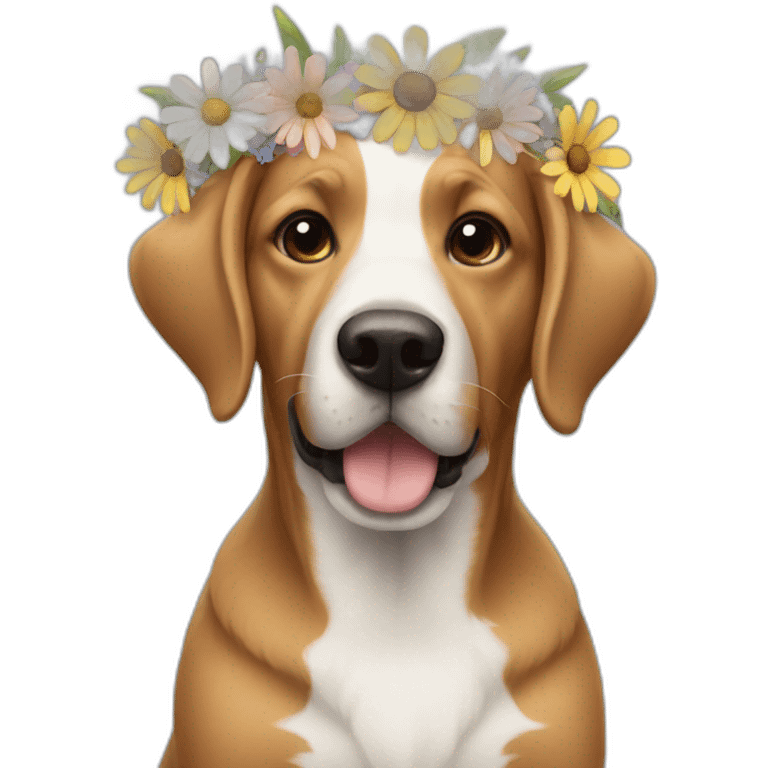 dog with flowers emoji