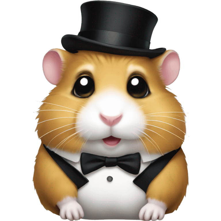 a hamster with a black tie emoji