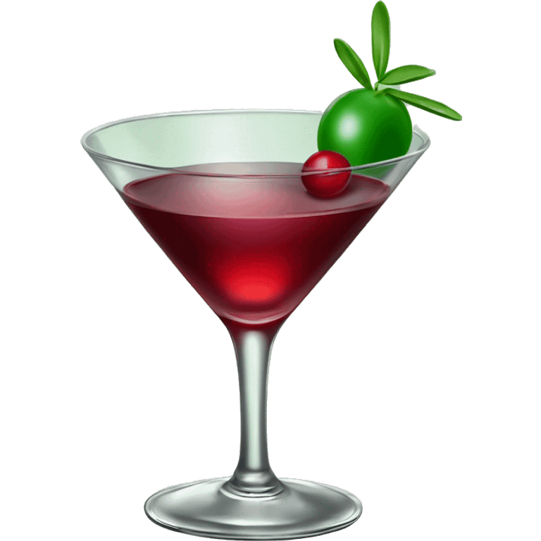 Cosmolitan coctail - vodka with cranberry juice in a martini glass green red. emoji