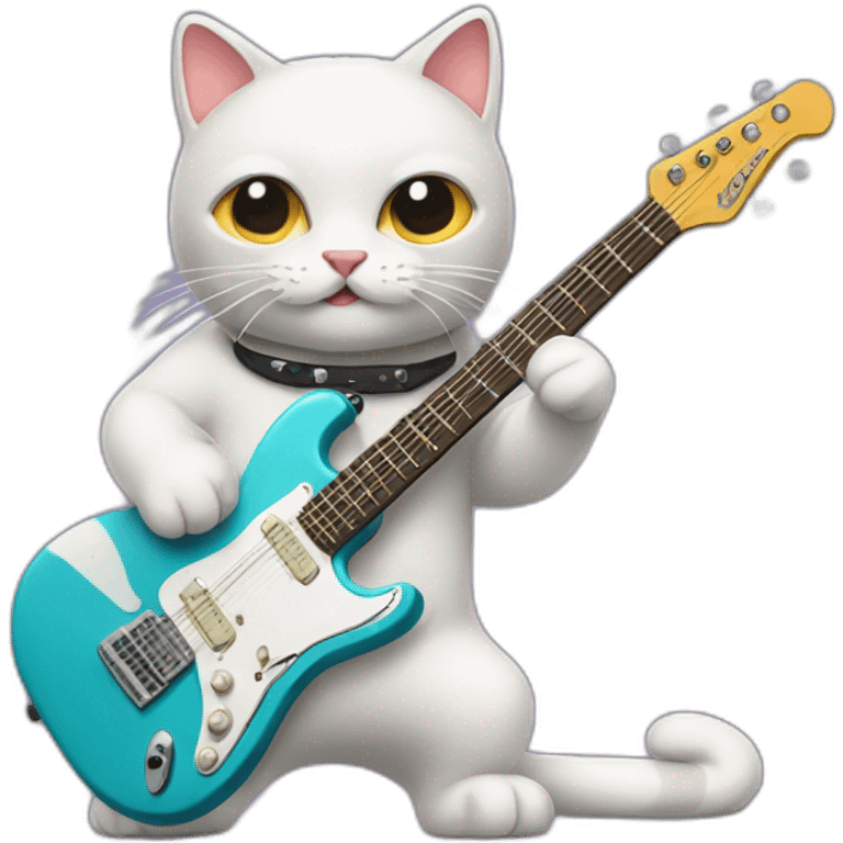 a cat playing electric guitar emoji