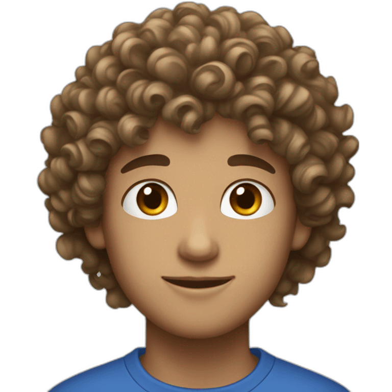 18 year old curly haired guy with blue eyes emoji