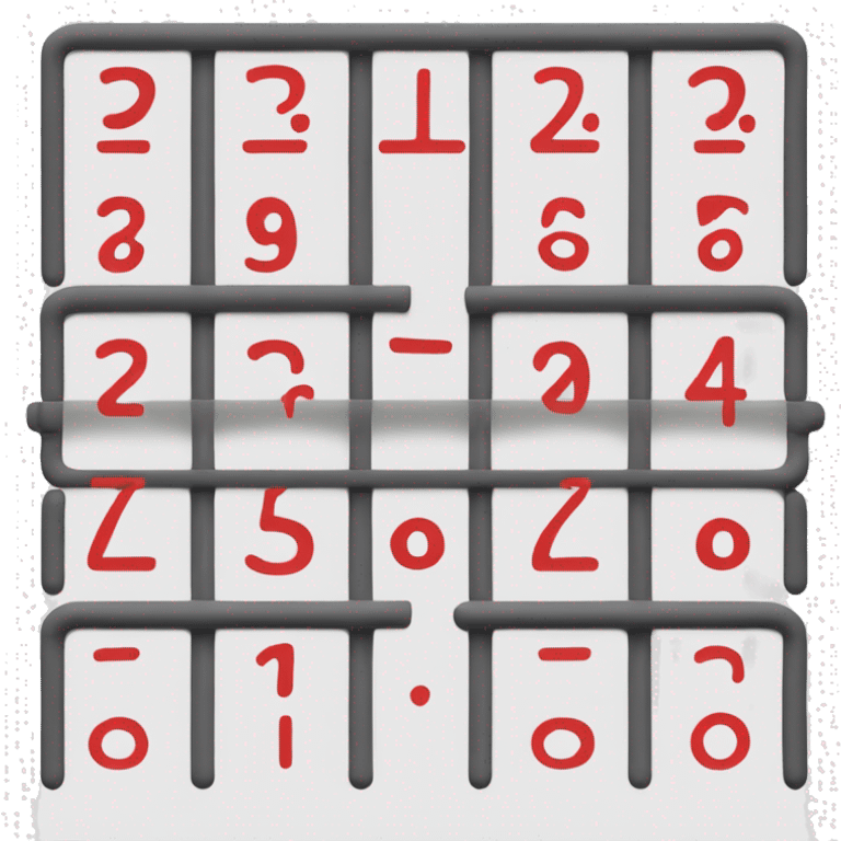 The numbers 60 in red with two horisontal lines under emoji