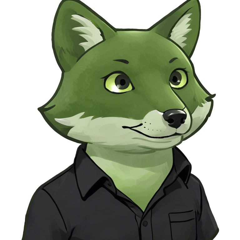 Fox with a black shirt emoji