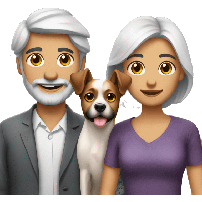 Casal com 2 cachorros emoji