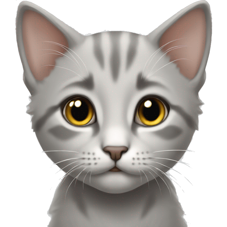 realistic light gray kitten emoji