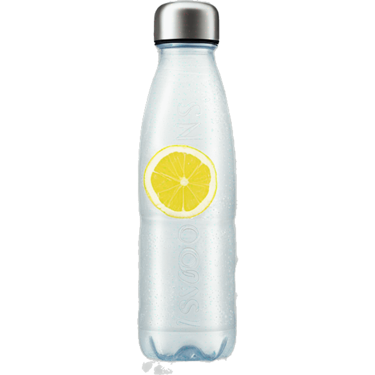 voss water bottle with lemon slices realistic soft textures and fine detailing emoji