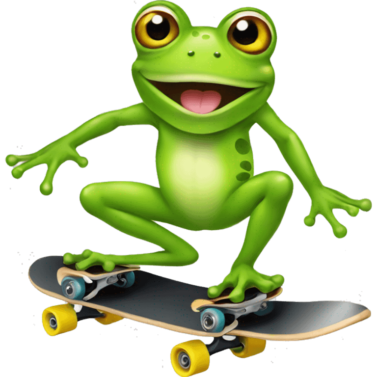 frog on skate baord emoji