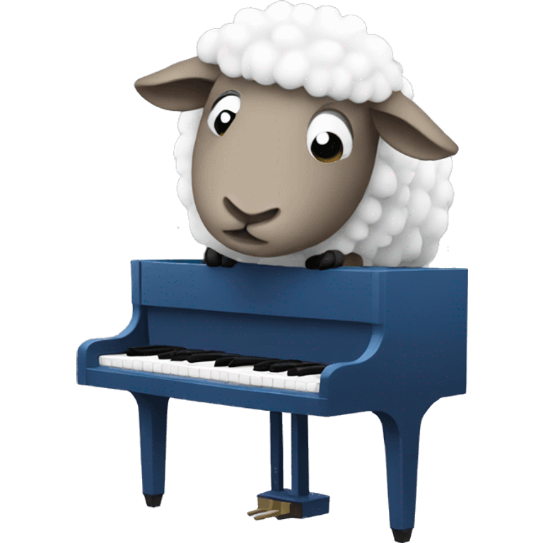 Sheep plays piano, Side view emoji