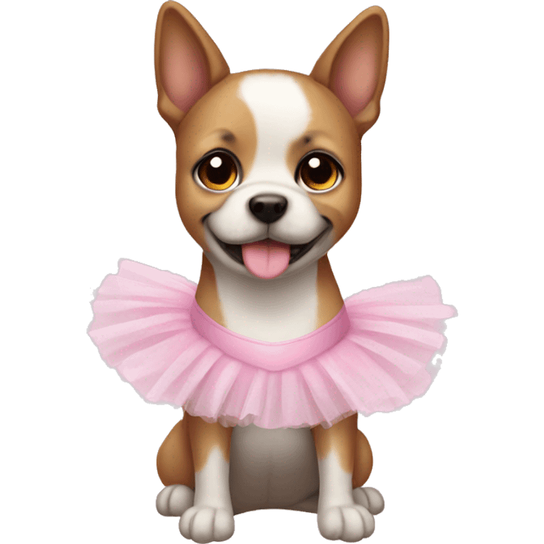 A cute dog wearing a ballet tutu emoji