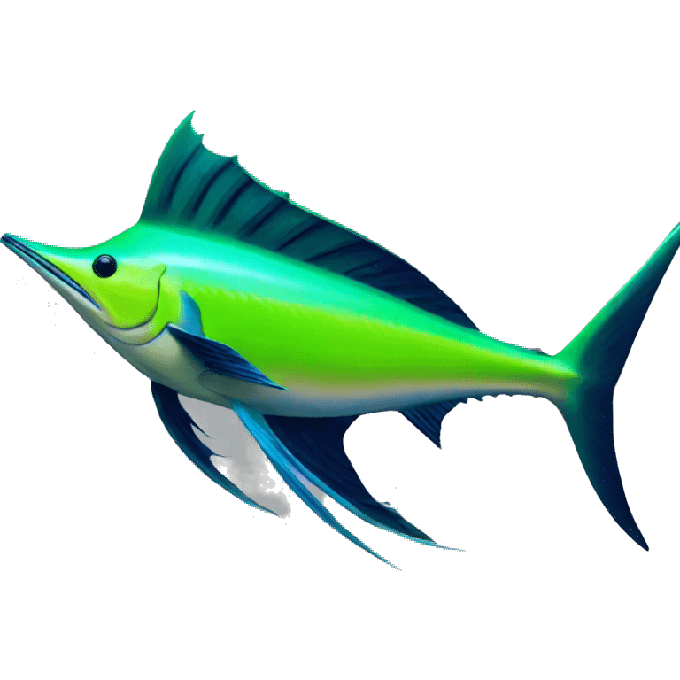 Neon green sailfish emoji