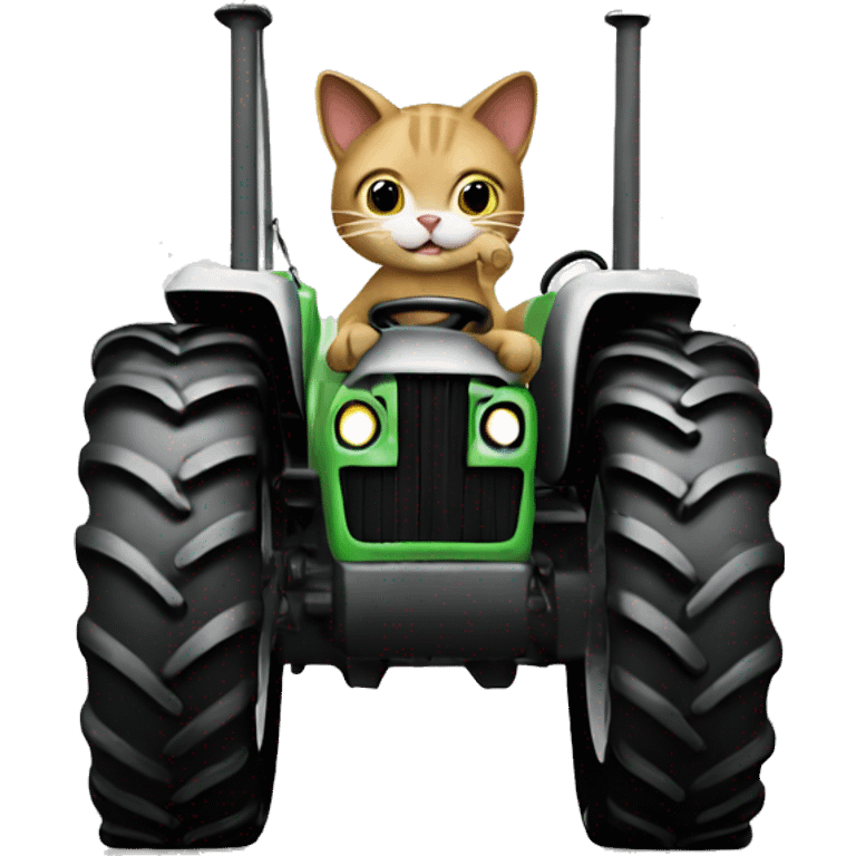 Cat driving tractor emoji