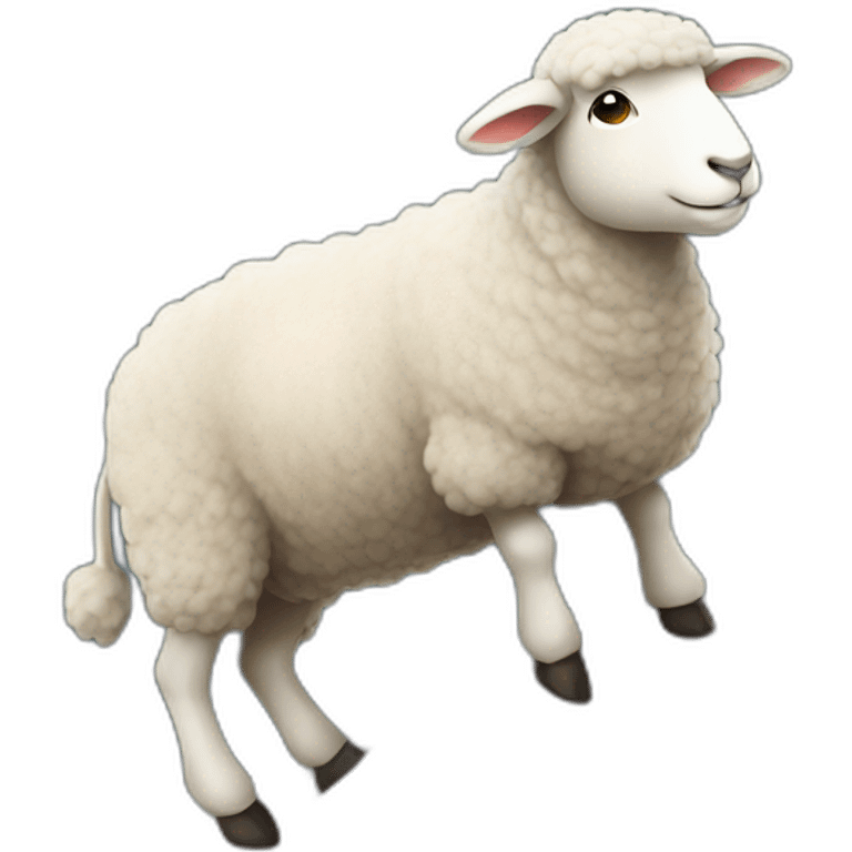 A sheep climbing a rock emoji