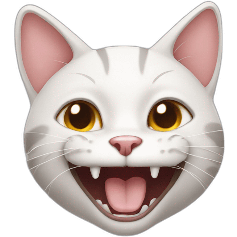 cat without teeth with open mouth emoji