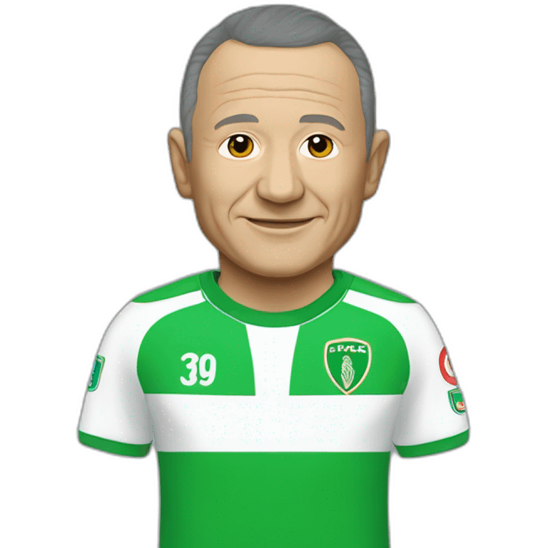 Jean Michel aulas with as saint Étienne shirt emoji