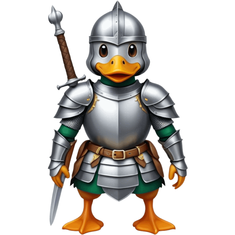 Duck with knight armor emoji