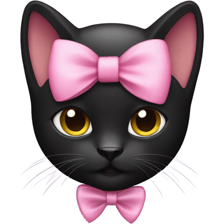 black cat with pink bow  emoji