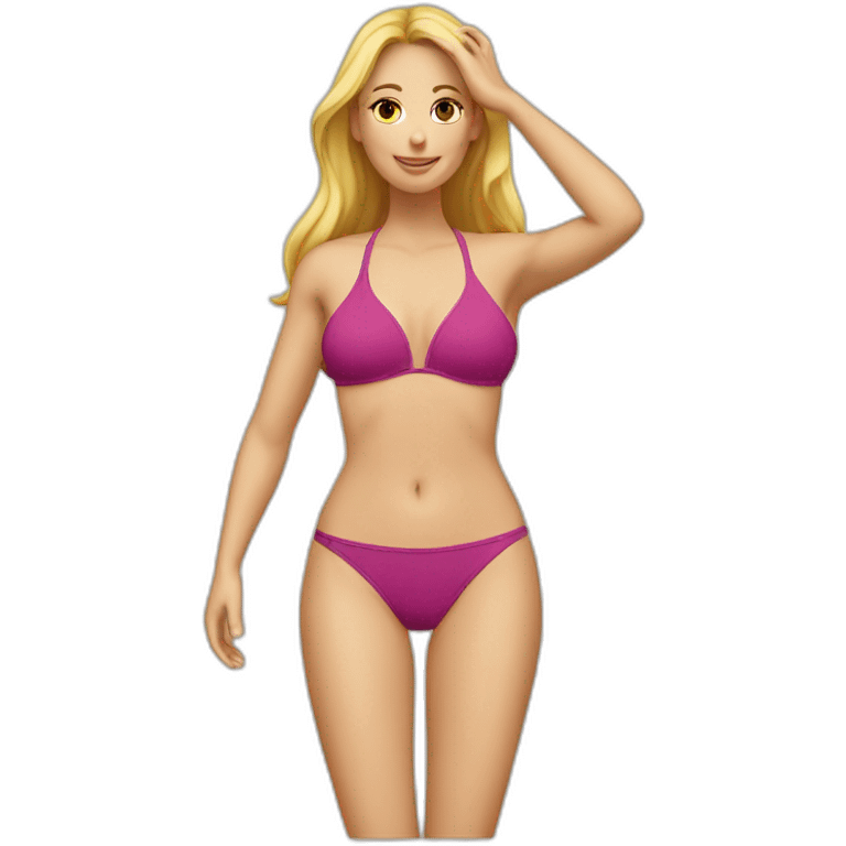 soft-fit Caucasian woman bikini (beach body) bed emoji