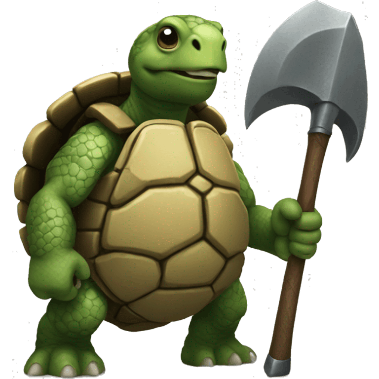 giant war turtle holding an axe emoji