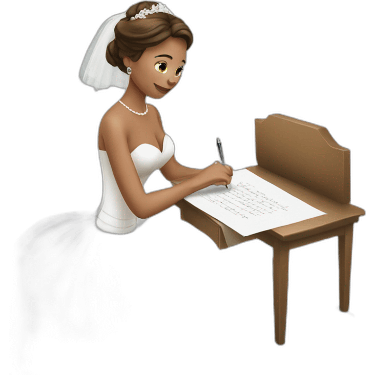 bride writing signature emoji