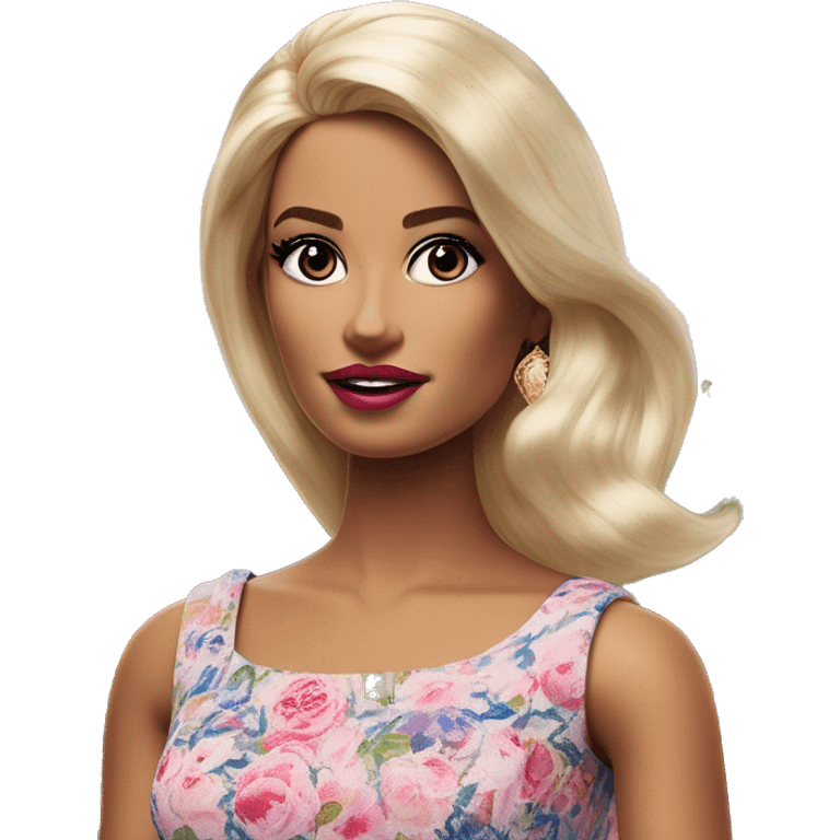 US president jasmine ken in Barbie style, oil paint, mysterious eyes, intricate lips, masterpiece portrait, odd perspective, beautiful, desirable, logical, midsommar, ikea emoji