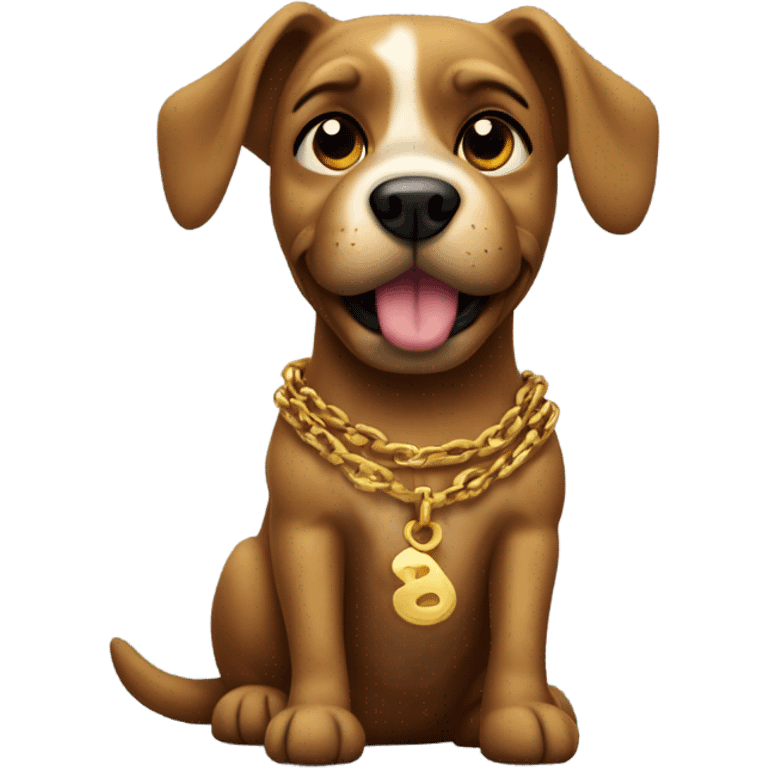 scrappy dog with a gold necklace  emoji