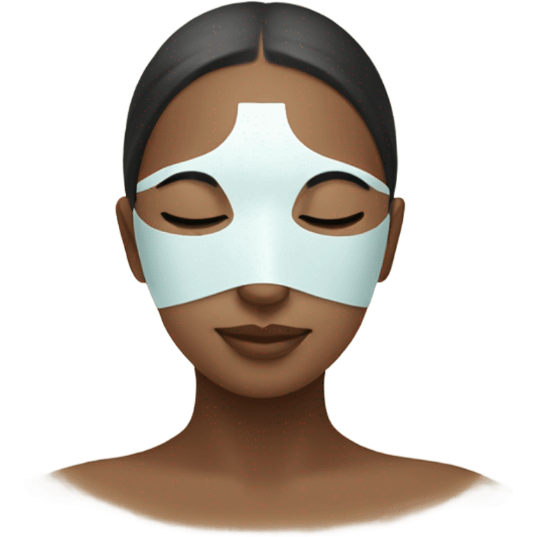 Lady with face mask spa beauty full face relaxing emoji