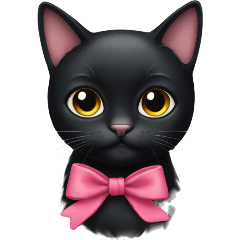 Black cat with bow emoji