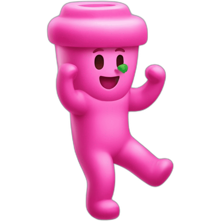 Pink Gummie doing exercise emoji