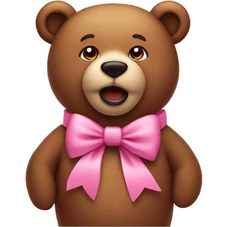 Bear with pink bow emoji