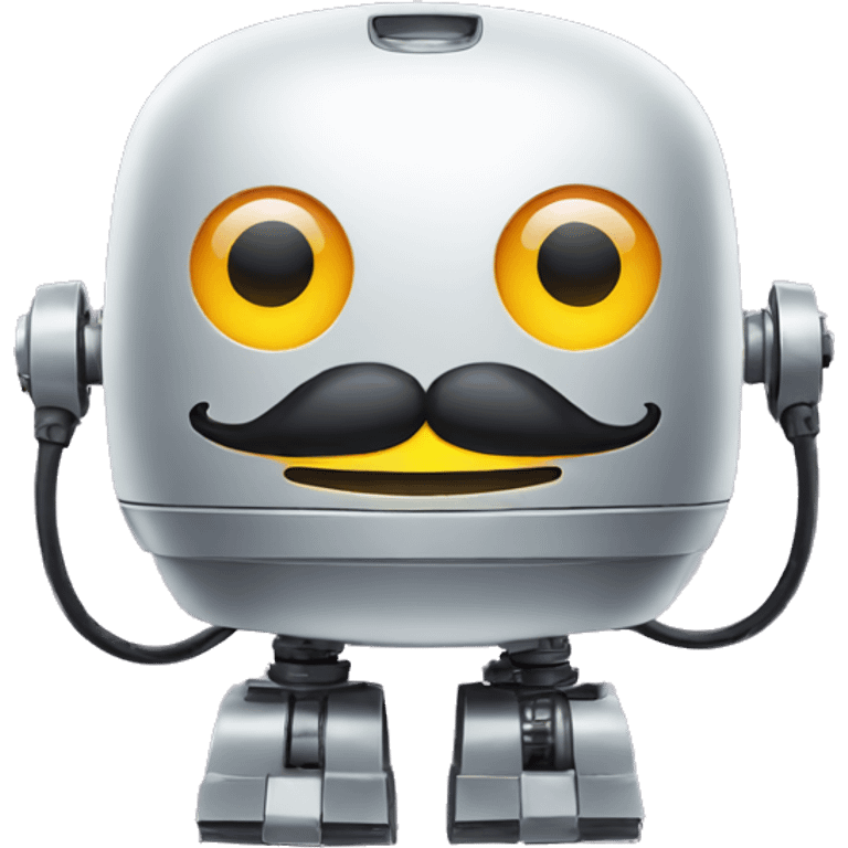 Mustache robot with smile  emoji