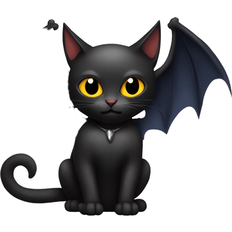 Black-Vampire-Batty-Cat-Fakémon-Cat With Bat-wings as ears  emoji