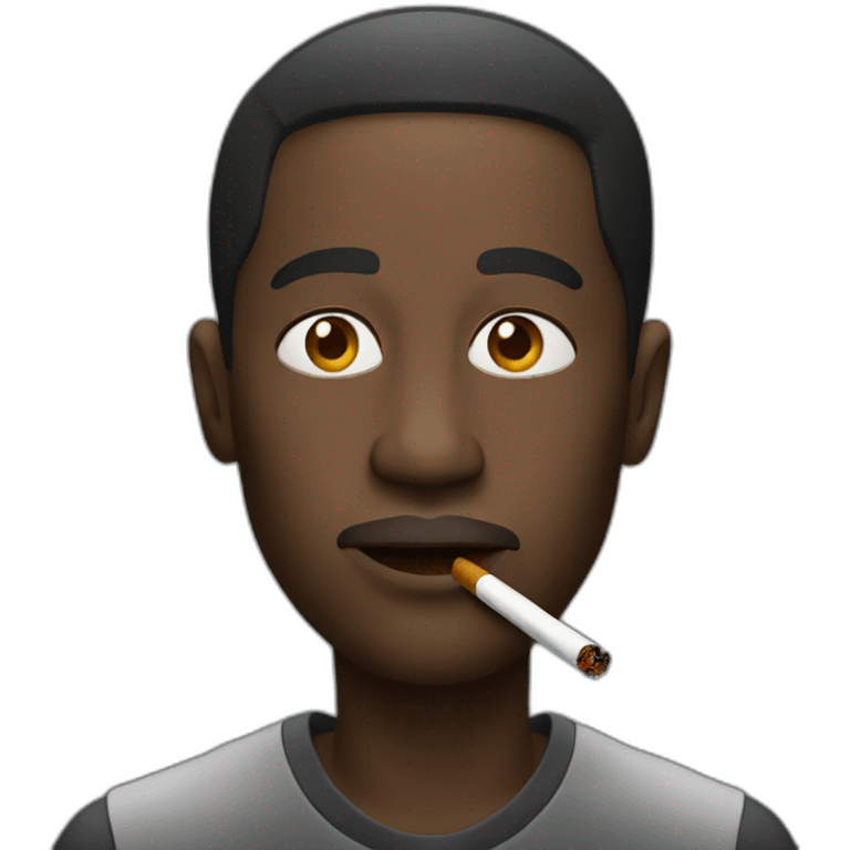 black man smoking emoji